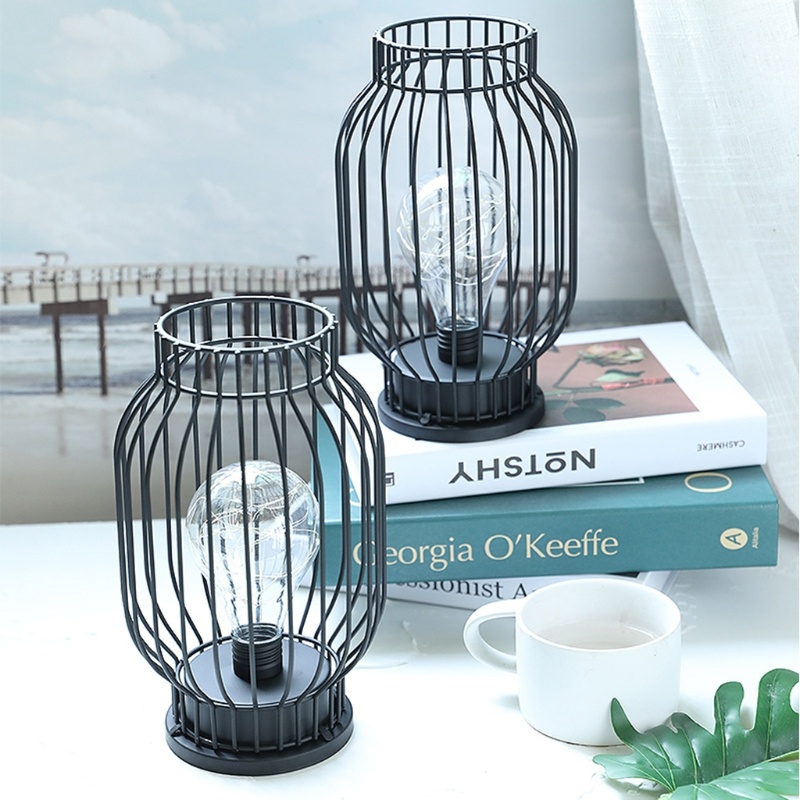 Cage Iron Shape Christmas Home Decoration Net Celebrity Popular Table Lamp
