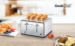 Prohibit Shelves In The Amazon. Toaster 4 Slice, Geek Chef Stainless Steel Extra-Wide Slot Toaster With Dual Control Panels Of Bagel,Defrost,Cancel Function,Ban Amazon