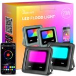 20W Rgb Bluetooth Dual Color Intelligent Voice Timing Flood Light Outdoor