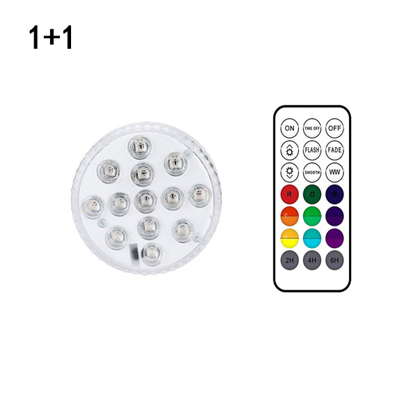 13 Led Submersible Light for Swimming Pool Garden Fountain Bathroom IP68 Waterproof Underwater Lamp with Suction Cup RF Remote