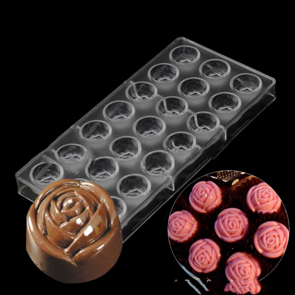 2066 Rose Flower Chocolate Mold Hard Transparent Mold