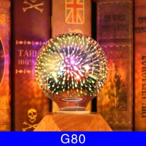 3D Firework Bulb Decoration Bulb Colorful Multi-Reflection Silver Plated Glass Lamp