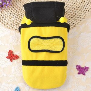 1Pcs Pet Clothes Cute Bees Dog Cat Clothes Soft Fleece Teddy Poodle Dog Clothes For Pets Product Supplies Accessories