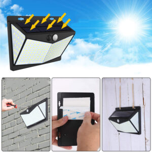 208LED Solar Wall Lamp Human Body Induction Garden Lamp Villa Landscape Lamp