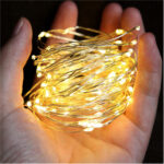 100 200led solar copper wire string light