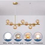 A Long Minimalist Glass Magic Bean Chandelier