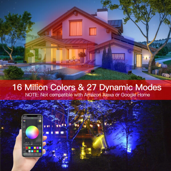 20W Rgb Bluetooth Dual Color Intelligent Voice Timing Flood Light Outdoor