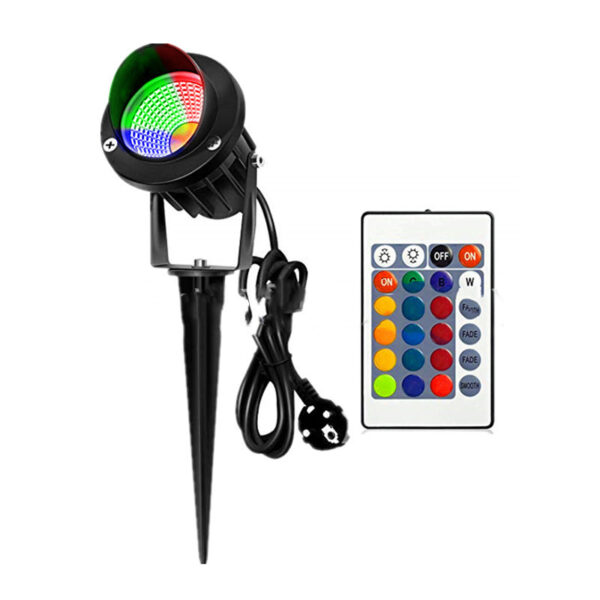 10W Rgb Lawn Lamp Colorful Remote Control Floodlight Outdoor Tree Lamp