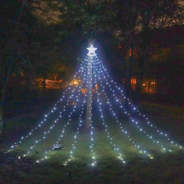 LED Five-pointed Star Waterfall Light To Decorate The Courtyard Outdoor